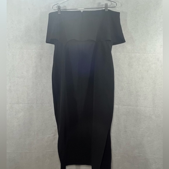 Eloquii Black Off The Shoulder Dress With Overlay. Size - Picture 5 of 10